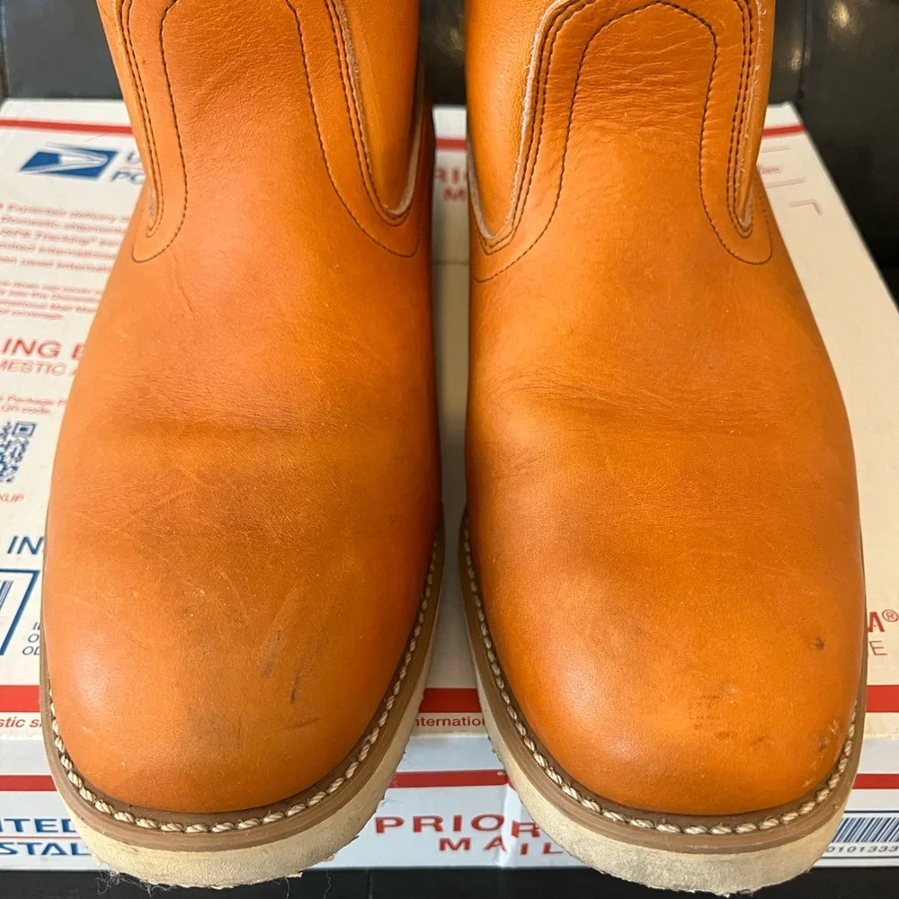 Vintage‎ Field & Stream Tan Leather Pull On Boots